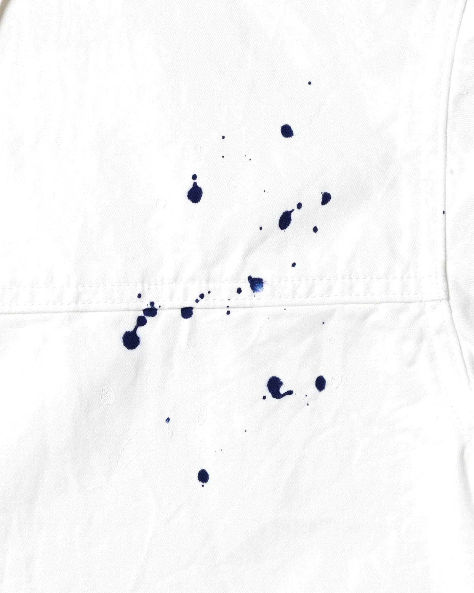 GARMENT DYED TRUCKER JACKET WHITE - Image 3